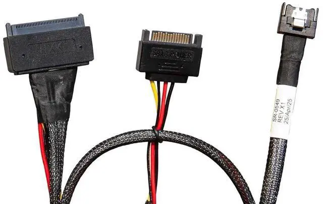 Main image of PCIe 5.0 MCIO x4 SFF-TA-1016 to U.2 SFF-8639 NVMe Cable with Power, 70CM