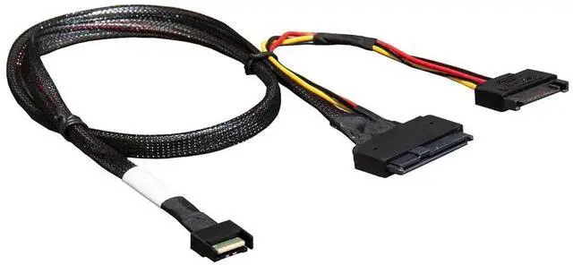 Alt view image 3 of 4 - PCIe 5.0 MCIO x4 SFF-TA-1016 to U.2 SFF-8639 NVMe Cable with Power, 70CM
