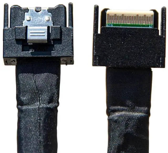 Alt view image 2 of 4 - PCIe 5.0 MCIO x4 SFF-TA-1016 to U.2 SFF-8639 NVMe Cable with Power, 70CM