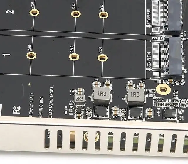 Alt view image 6 of 7 - PH44 4-Port M.2 NVMe M-Key to PCIe X16 Expansion Card, M.2 SSD Converter Adapter for PC Internal Storage