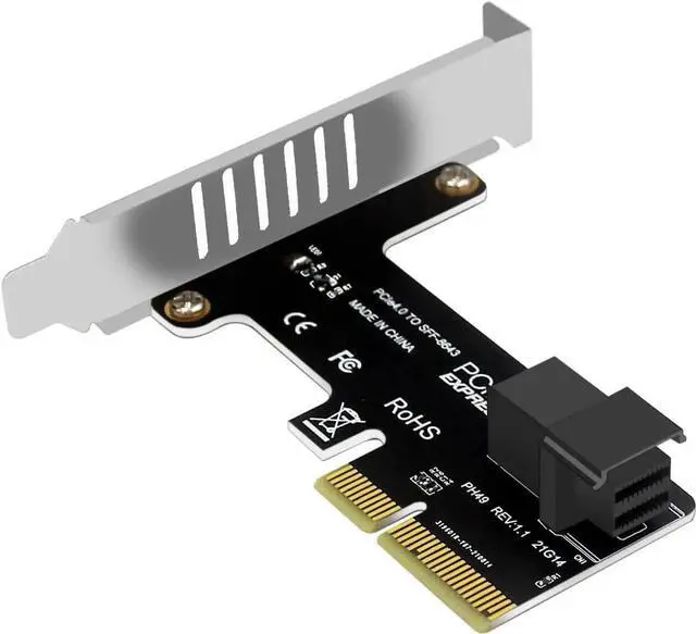 Main image of PH49 PCIe 4.0 X4 to U.2 SFF-8643 Expansion Card, NVMe SSD Adapter with Half-Height Baffle