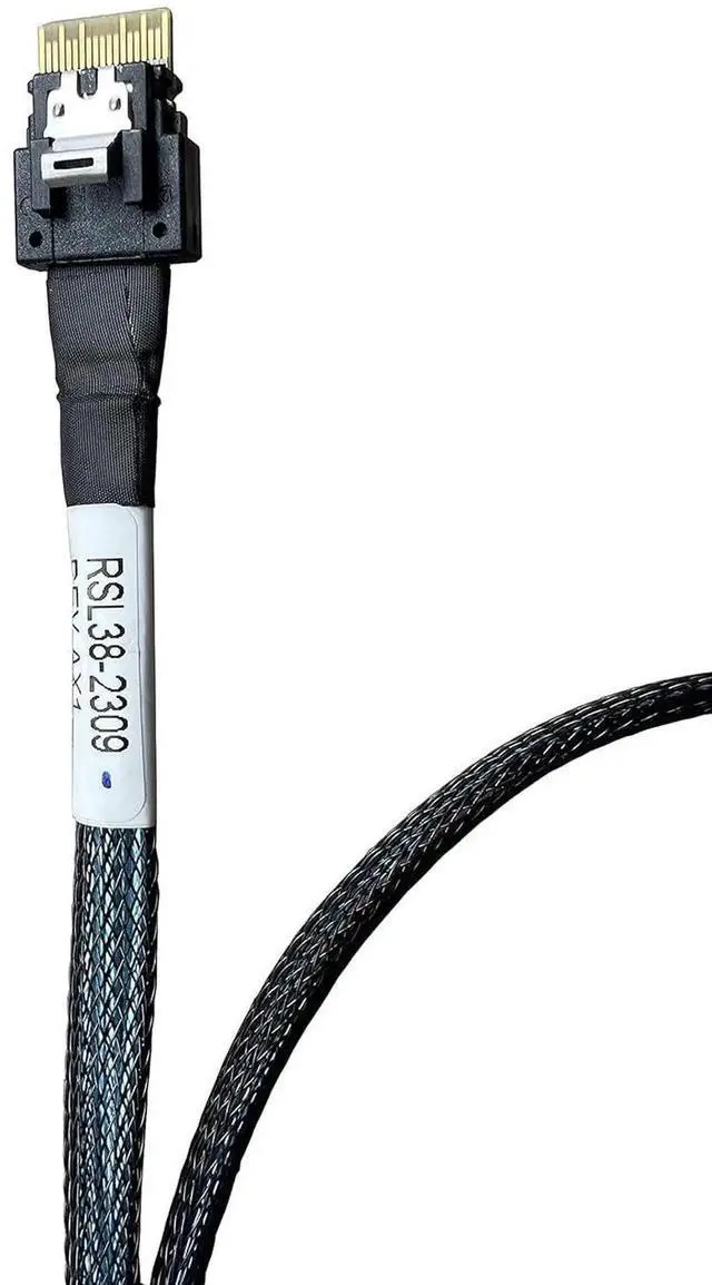 Alt view image 5 of 7 - PCIe Gen4 SlimSAS 4X to U.2 NVMe Cable, SFF-8654 to SFF-8639 with Power, 75CM