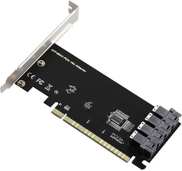 Main image of PCIe 3.0 x16 to U.2 SFF-8643 NVMe Expansion Card, 4 Ports Adapter, Compatible with PCIe x8/x16 Slots