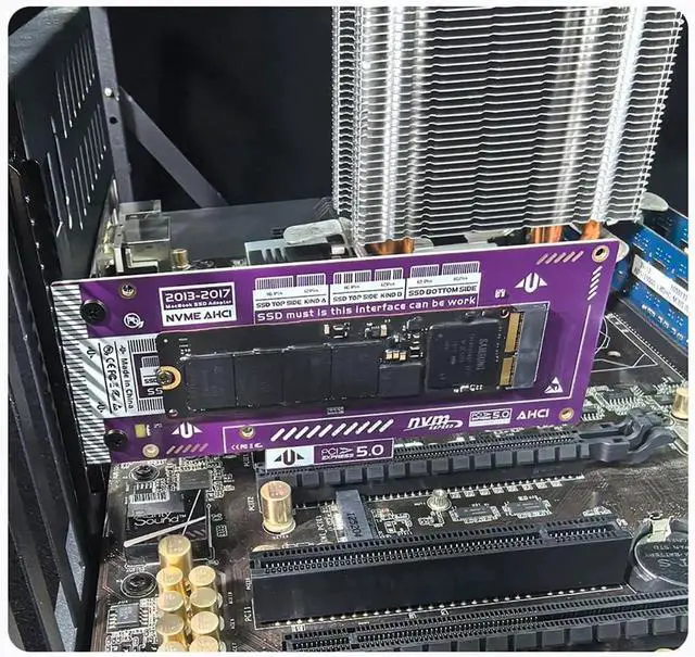 Alt view image 2 of 5 - P569 PCIe 5.0 Adapter Card, 20Gbps 12+16 Pin to M.2 M-Key Converter for 2013-2017 MacBook Air Pro NVMe NGFF SSD
