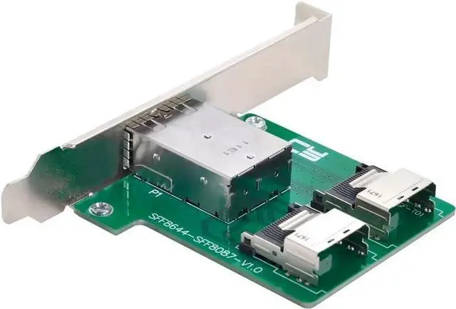 Main image of Mini SAS HD SFF-8644 to SFF-8087 Dual Ports PCBA Adapter Card with Low Profile Bracket