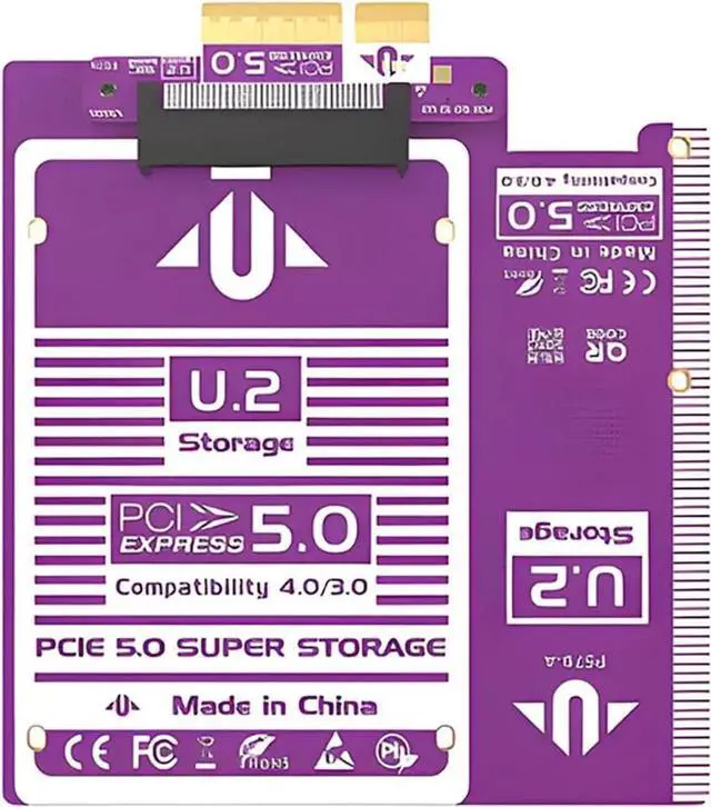 Main image of P579 PCIe to U.2 U.3 NVMe SSD Adapter Card, 128Gbps/64Gbps High Speed Expansion Board with Gold-Plated Connector & Heat Dissipation