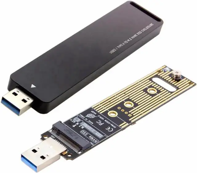 Main image of USB 3.0 to M.2 NVMe M-key SSD Adapter, External PCBA Converter with Enclosure Case
