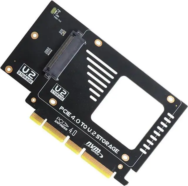 Alt view image 2 of 3 - U2PRO PCIe to U.2 U.3 NVMe SSD Adapter Card, 128Gbps/64Gbps Expansion Card with Gold-Plated Connector & Heatsink