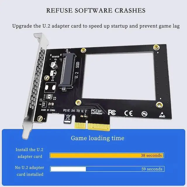 Alt view image 4 of 7 - SFF8639 U.2 to PCIe 3.0 x4 Adapter Card, Supports U.2 NVMe SSD, No Extra Power Required