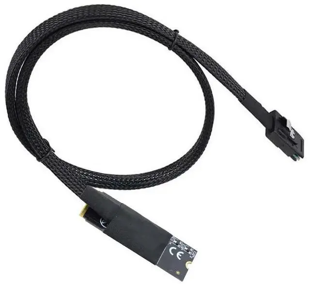 Alt view image 4 of 5 - 1m M.2 M-Key 2260 NVMe to Mini SAS SFF-8087 Cable, 12Gbps 30AWG Plug and Play Server Data Cable