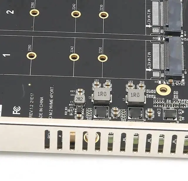 Main image of ph44 4-Port M.2 NVMe to PCIe X16 Adapter Card, M-Key SSD Expansion Converter for PC