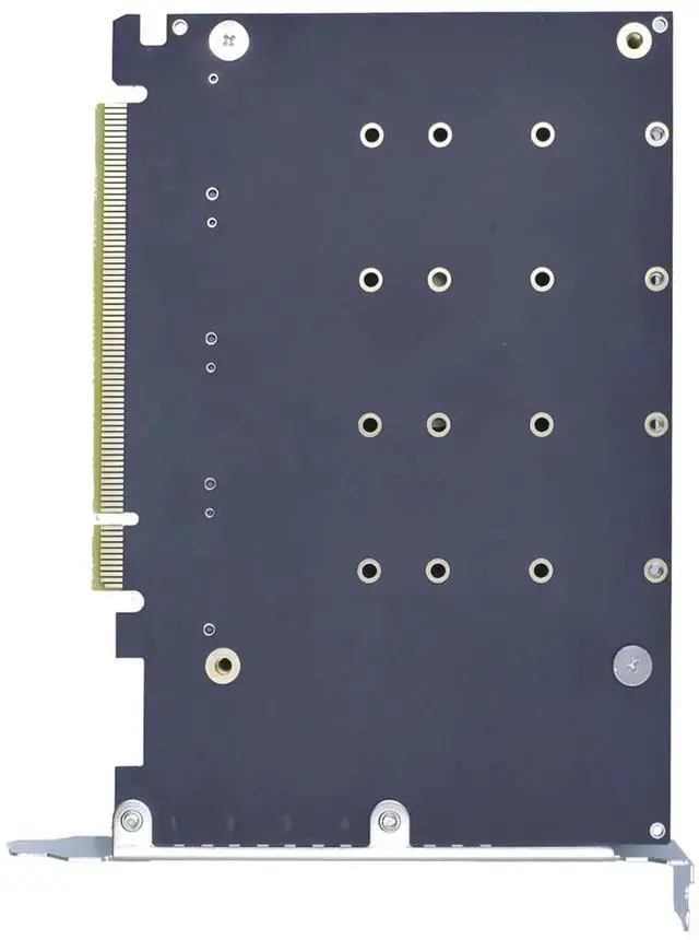 Alt view image 6 of 7 - PCIe 4.0 X16 4-Port M.2 NVMe Adapter Card, M-Key Expansion Card with Quiet DC Brushless Cooling Fan