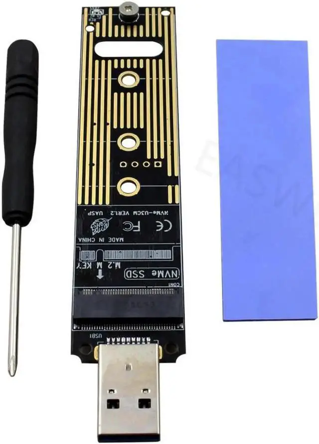 Main image of M.2 NVMe to USB 3.1 Gen 2 Adapter, USB Type-A Bridge Card for M-Key M.2 SSD
