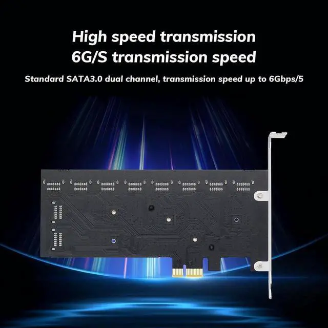 Alt view image 4 of 5 - 20 Port PCIe to SATA 3.0 Expansion Card, 6Gbps Controller with Port Multiplier, Bootable for PC Workstation Server