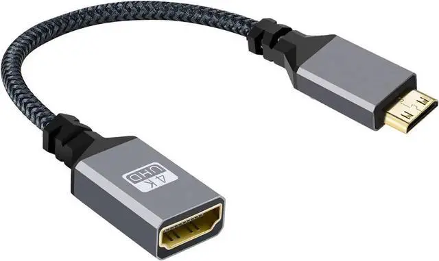 Alt view image 6 of 7 - Mini HDMI to HDMI Extension Cable, Mini HDMI 1.4 Male to HDMI Female 4K Cord for Camera, Laptop, DV, MP4