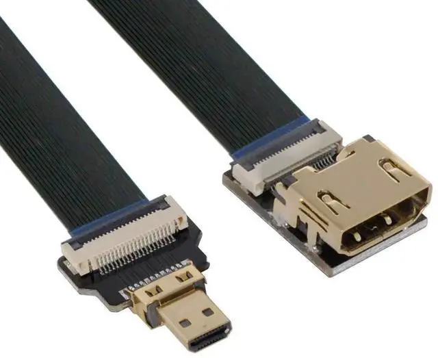 Main image of CY FPC Flat HDMI Extension Cable, HDMI Female to Micro HDMI Male 1080P Cord for FPV Drone Aerial Photography HDTV