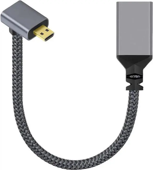 Alt view image 3 of 7 - 90 Degree Down Angled Micro HDMI 1.4 Male to HDMI Female Extension Cable, 4K High Speed Cable for Camera, DV, Laptop