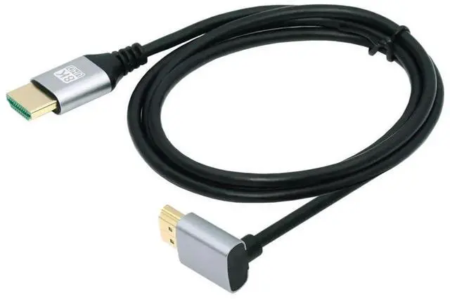 Alt view image 3 of 7 - 1.0M 90 Degree Up Angled HDMI 2.1 Cable, Male to Male 8K@60Hz 4K@120Hz 48Gbps Gold-Plated Cable for TV, Monitor, Computer