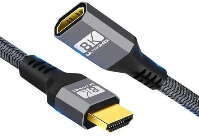Main image of 0.3M HDMI 2.1 Male to Female Extension Cable, 8K@60Hz 4K@120Hz 48Gbps UHD Cord, Supports 3D & Audio