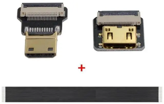 Alt view image 5 of 6 - 20cm FPC Flat Mini HDMI Male to Female Extension Cable, 1080P Compatible for FPV, HDTV & Aerial Photography