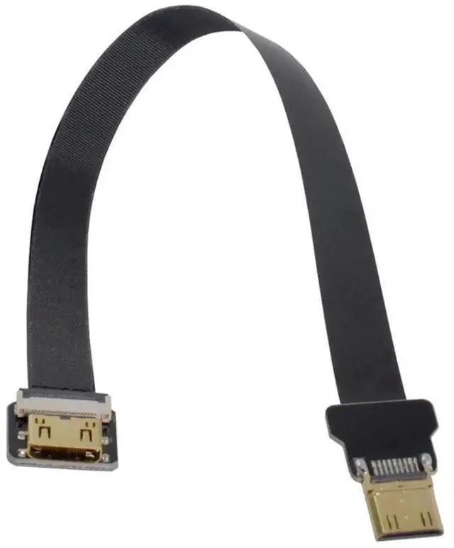 Alt view image 2 of 6 - 20cm FPC Flat Mini HDMI Male to Female Extension Cable, 1080P Compatible for FPV, HDTV & Aerial Photography