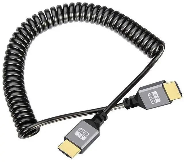 Main image of Coiled HDMI 1.4 Extension Cable, Type A Male to Male, 4K@60Hz Stretch Cord