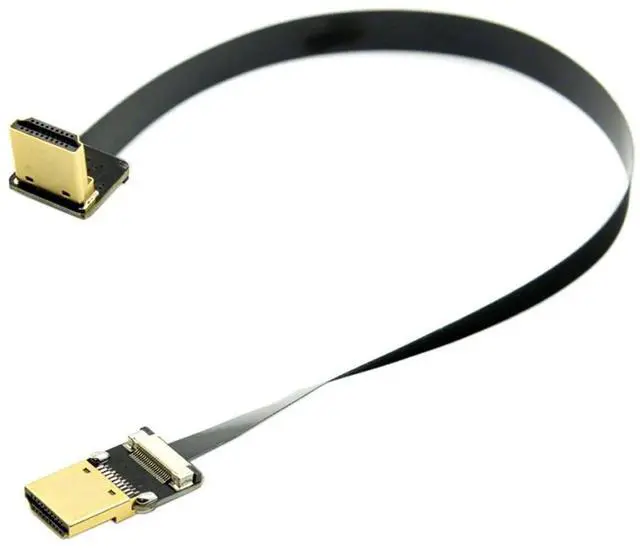 Alt view image 3 of 7 - 20cm FPC Flat HDMI Cable, 90° Down Angled Male to Male Cord for FPV Multicopter & Aerial Photography