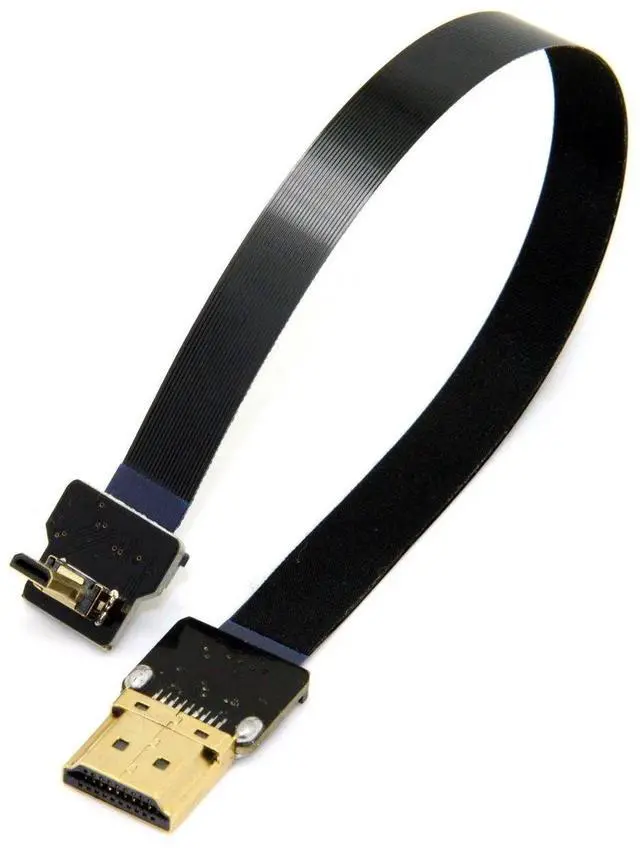 Main image of 50cm FPC Flat Micro HDMI to HDMI Cable, 90° Down Angled Male to Male for FPV Multicopter Aerial Photography