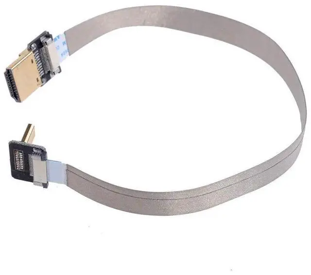 Alt view image 7 of 7 - 50cm FPC Flat Micro HDMI to HDMI Cable, 90° Down Angled Male to Male for FPV Multicopter Aerial Photography