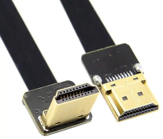 Alt view image 7 of 7 - CY 50cm FPC Flat HDMI Cable, 90° Down Angled Male to Male Cord for FPV Multicopter & Aerial Photography
