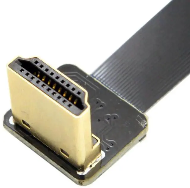 Alt view image 2 of 7 - CY 50cm FPC Flat HDMI Cable, 90° Down Angled Male to Male Cord for FPV Multicopter & Aerial Photography
