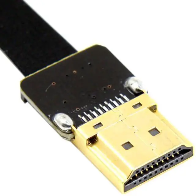 Alt view image 3 of 7 - CY 50cm FPC Flat HDMI Cable, 90° Down Angled Male to Male Cord for FPV Multicopter & Aerial Photography