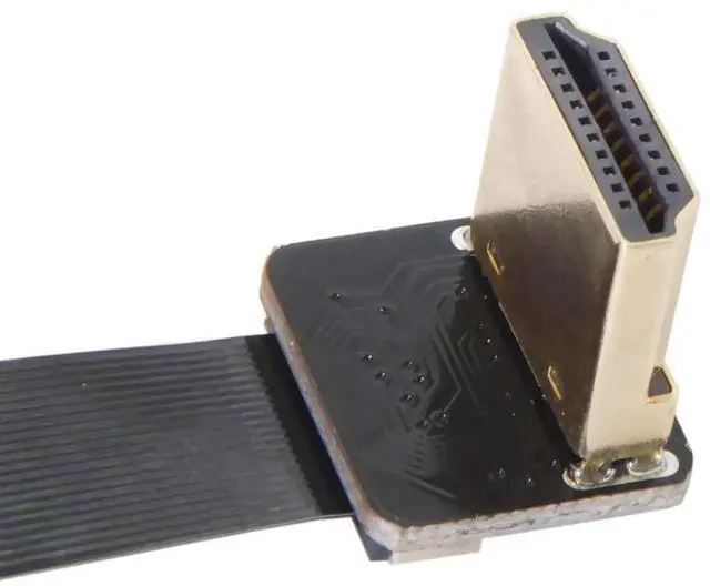Alt view image 7 of 7 - 0.2M 90° Up Angled FPC Flat HDMI Male to Male Cable for FPV Multicopter Aerial Photography