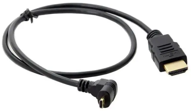 Alt view image 4 of 6 - 50cm 90° Down Angled HDMI Male to Micro HDMI Male Cable for Phone, Tablet & Camera