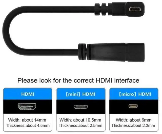Alt view image 5 of 7 - 10cm 90° Left Angled Micro HDMI Male to HDMI Female Cable Adapter, 4K@60Hz for Monitor & Camera