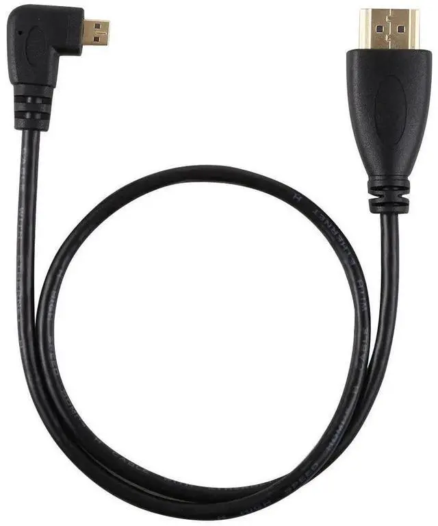 Alt view image 3 of 6 - 150cm 90° Right Angled Micro HDMI to HDMI Male Cable for Phone & Tablet