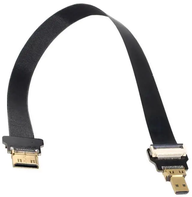 Alt view image 2 of 6 - 0.5M FPC Flat Micro HDMI to Mini HDMI Extension Cable, 1080P for FPV Multicopter Aerial Photography