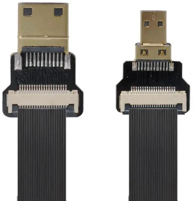 Alt view image 5 of 6 - 0.5M FPC Flat Micro HDMI to Mini HDMI Extension Cable, 1080P for FPV Multicopter Aerial Photography