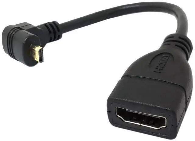 Main image of 10cm 90° Up Angled Micro HDMI Male to HDMI Female Adapter, 4K@60Hz for Monitor & Camera