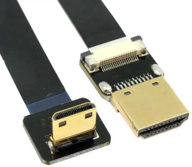 Main image of 50cm 90° Down Angled FPC Flat Mini HDMI Male to HDMI Male Cable for FPV Multicopter Aerial Photography