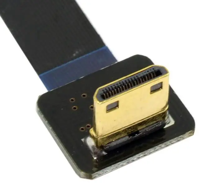 Alt view image 4 of 7 - 50cm 90° Down Angled FPC Flat Mini HDMI Male to HDMI Male Cable for FPV Multicopter Aerial Photography
