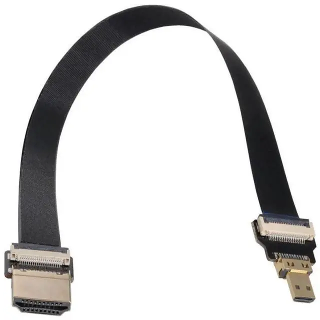Alt view image 2 of 6 - 0.5M FPC Flat Micro HDMI to HDMI Male Extension Cable, 1080P for FPV Multicopter Aerial Photography