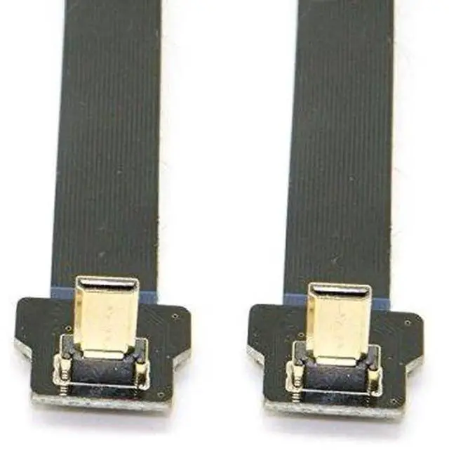 Alt view image 2 of 6 - 0.2M 90° Up Angled FPC Flat Micro HDMI Male to Male Extension Cable, 1080P