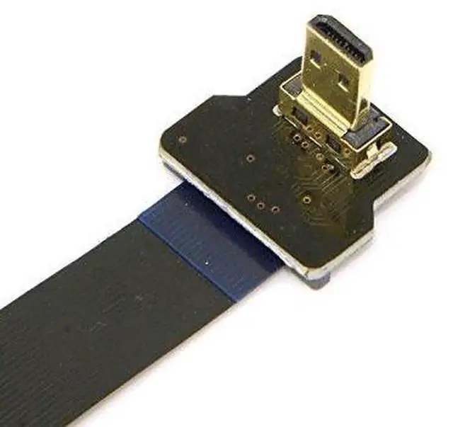 Alt view image 6 of 6 - 0.2M 90° Up Angled FPC Flat Micro HDMI Male to Male Extension Cable, 1080P