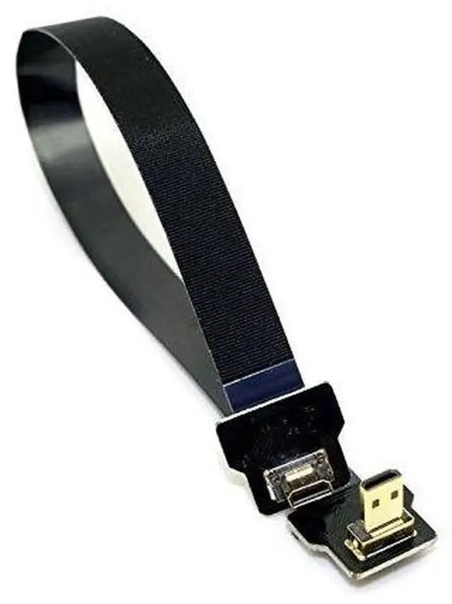 Alt view image 5 of 6 - 0.2M 90° Down Angled FPC Flat Micro HDMI Male to Male Cable, 1080P for FPV