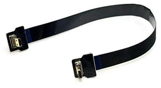 Alt view image 6 of 6 - 0.2M 90° Down Angled FPC Flat Micro HDMI Male to Male Cable, 1080P for FPV