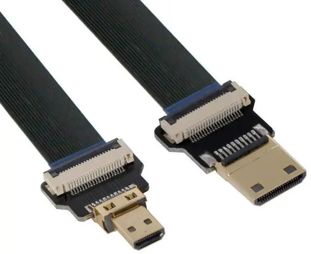 Main image of 0.2M FPC Flat Micro HDMI to Mini HDMI Extension Cable, 1080P for FPV Multicopter Aerial Photography