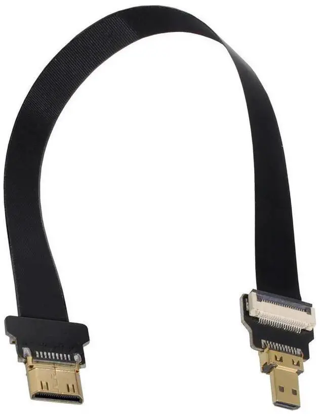 Alt view image 6 of 6 - 0.2M FPC Flat Micro HDMI to Mini HDMI Extension Cable, 1080P for FPV Multicopter Aerial Photography