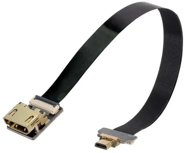 Alt view image 2 of 7 - 0.5M FPC Flat Micro HDMI to HDMI Female Extension Cable, 1080P for FPV Multicopter Aerial Photography