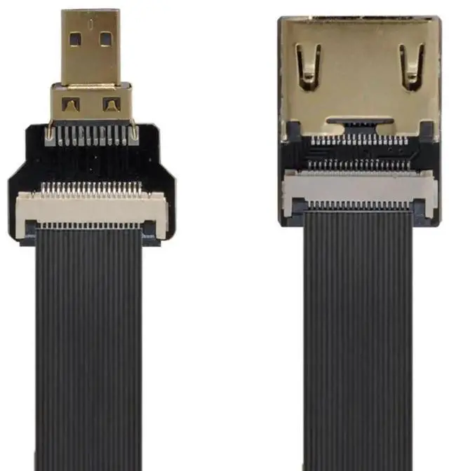 Alt view image 4 of 7 - 0.5M FPC Flat Micro HDMI to HDMI Female Extension Cable, 1080P for FPV Multicopter Aerial Photography